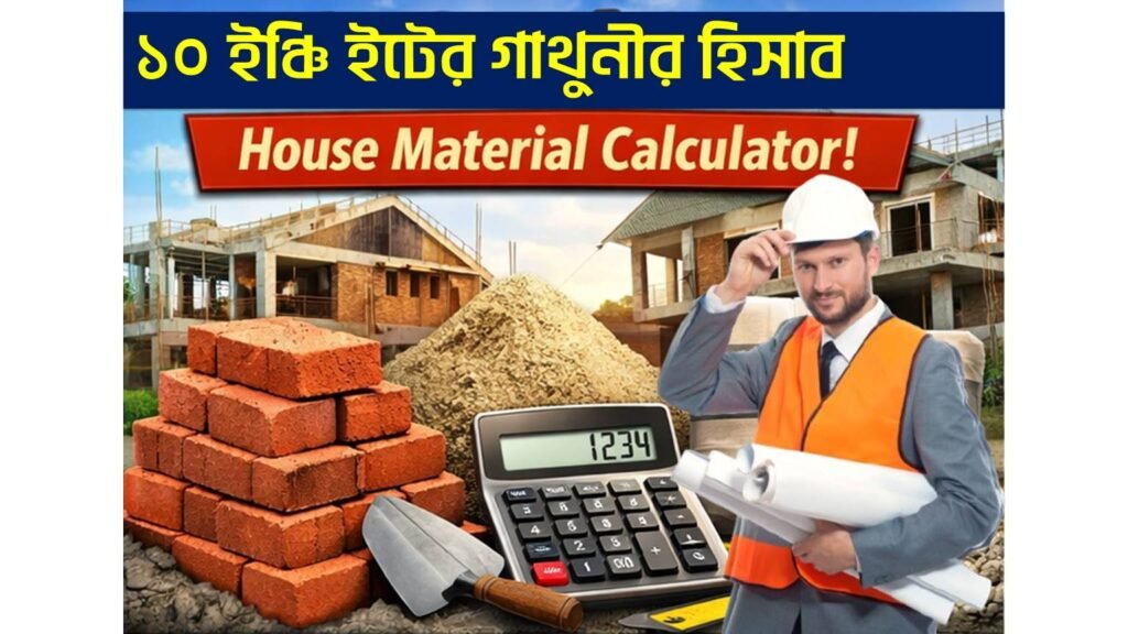 ১০ ইঞ্চি ইটের গাথুনির হিসাব করুন ১ মিনিটেই ফ্রী